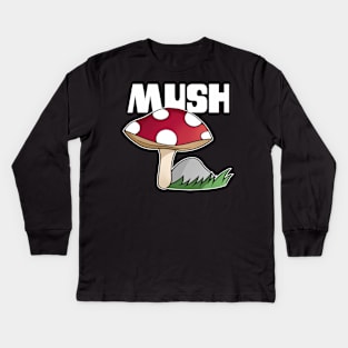 Cute Mushroom Cartoon For Mushroom Lovers Kids Long Sleeve T-Shirt